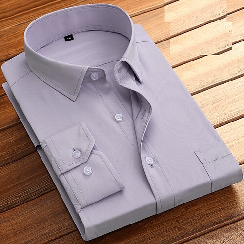 

Men's Shirt Dress Shirt Solid Color Square Neck Blue Purple Pink Light Blue Gray Casual Daily Long Sleeve collared shirts Clothing Apparel Designer / Work