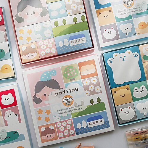 

Sticky Notes 6.76.7 inch Colorful Paper Lined Cute Self-adhesive Post It Notes for School Office Student