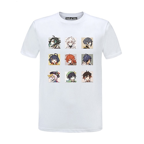

Inspired by Genshin Impact Xiao Klee Zhongli T-shirt Cartoon 100% Polyester Anime Harajuku Graphic Kawaii T-shirt For Men's / Women's / Couple's