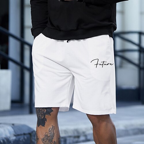 

Men's Stylish Classic Style Active Shorts Elastic Drawstring Design Front Pocket Print Short Pants Sports Outdoor Casual Graphic Prints Letter Cotton Blend Comfort Breathable Mid Waist 1 2 3 4 5 S M
