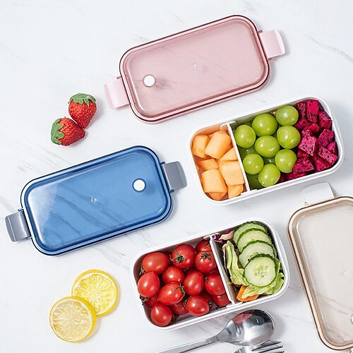 

Portable Fruit Box with Lid Compartment Storage Box Lunch Box Household Refrigerator Fresh-keeping Box