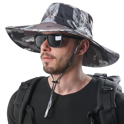 

Men's Women's Sun Hat Fishing Hat Hiking Hat Boonie hat Wide Brim Summer Outdoor Waterproof UV Sun Protection Sunscreen UV Protection Hat Camouflage Yellow camouflage Grey camouflage Blue camouflage