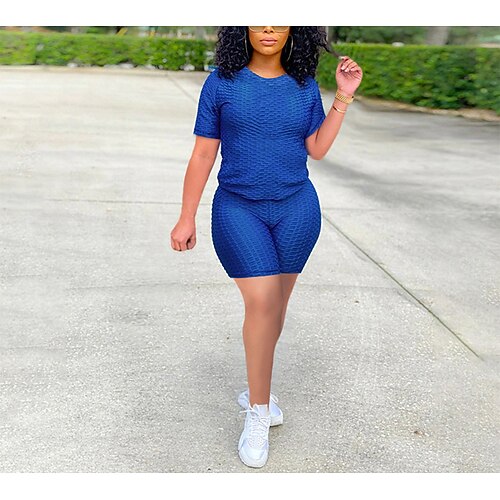 

Women's Women Plain Daily Yoga Two Piece Set Blouse Leggings Tops