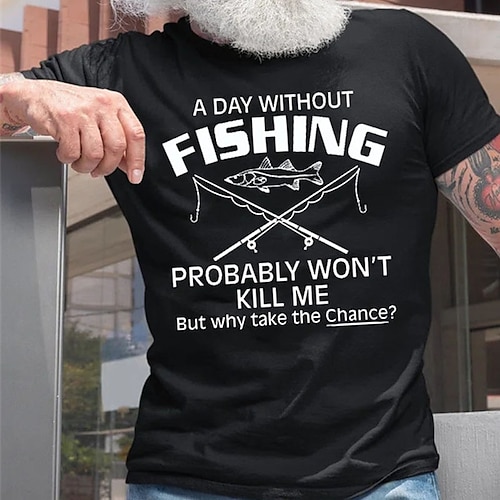 

Hombre Camiseta camisa fresca Graphic Letra Peces Cuello Barco Print Calle Casual Manga Corta Estampado Ropa Moda Design Clásico Innovador