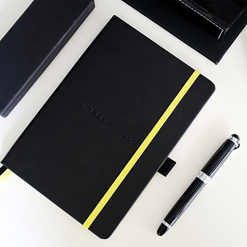 

Lined Notebook Lined A5 5.8×8.3 Inch Solid Color PU SoftCover Elastic Closure 200 Pages Notebook for School Office Student