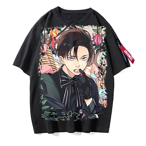 

Inspired by Attack on Titan Eren Jaeger Mikasa Ackerman Levi·Ackerman Cosplay Costume T-shirt Polyester / Cotton Blend Pattern Harajuku Graphic Kawaii T-shirt For Men's / Women's / Couple's