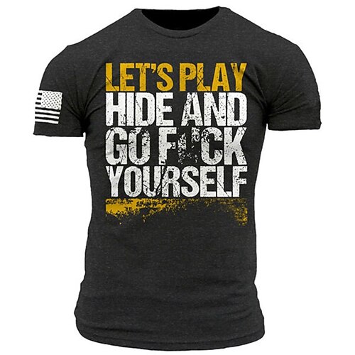 

Men's Unisex T shirt 3D Print Graphic Prints Letter Crew Neck Street Daily Print Short Sleeve Tops Casual Designer Big and Tall Papa T Shirts Black