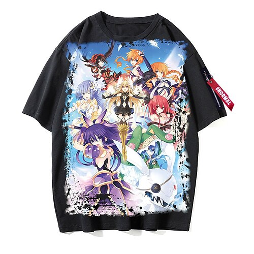 

Inspired by Date A Live Tokisaki Kurumi Cosplay Costume T-shirt Polyester / Cotton Blend Pattern Harajuku Graphic Kawaii T-shirt For Men's / Women's / Couple's