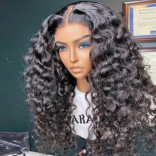 

134/44 Lace Water Wave Lace Front Wigs For Black Women 150%/180% Density Pre Plucked With Baby Hair Frontal Brazilian Remy Curly Human Hair Wig Glueless Wig