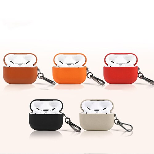 

Case Cover Compatible with AirPods 3 Shockproof Dustproof Genuine Leather Headphone Case