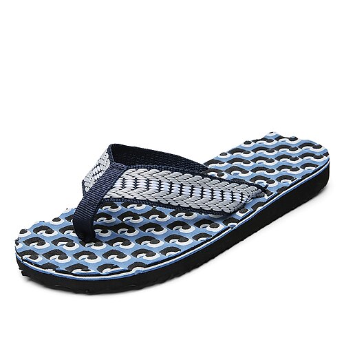 

Men's Slippers Flip-Flops Casual Classic Daily Outdoor Rubber Black Khaki Blue Spring Summer