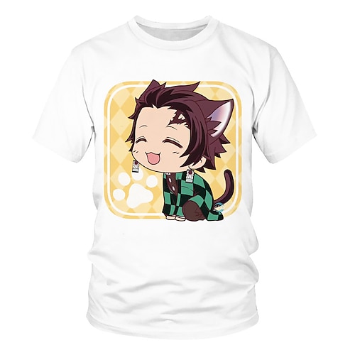 

Inspired by Demon Slayer: Kimetsu no Yaiba Kamado Tanjirou T-shirt Cartoon 100% Polyester Anime Harajuku Graphic Kawaii T-shirt For Men's / Women's / Couple's