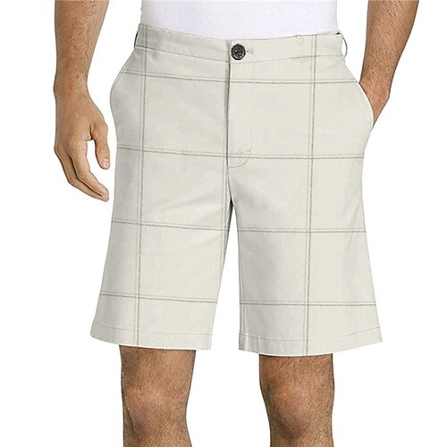 

Men's Fashion Designer Shorts Chino Shorts 3D Print Pocket Short Pants Business Casual Micro-elastic Plaid Lattice Comfort Soft Mid Waist White Gray M L XL XXL 3XL
