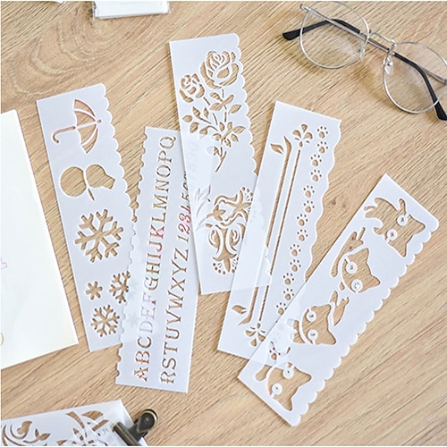 

8 pcs Plastic Bookmark Geometrical Plant Animal Creative Pagination Mark Plastic Aesthetic Bookmark for Student Teens 18.55.5 inch