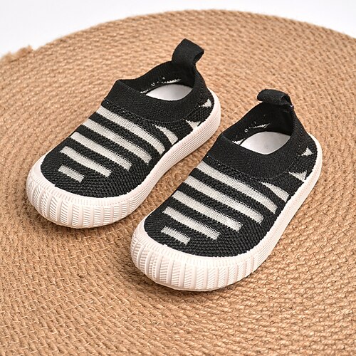 

Boys Girls' Sneakers Sports Outdoors Casual School Shoes Daily Knit Breathability Non-slipping Little Kids(4-7ys) Casual Daily Walking Shoes Outdoor Light Pink Black Yellow Spring Summer / Striped