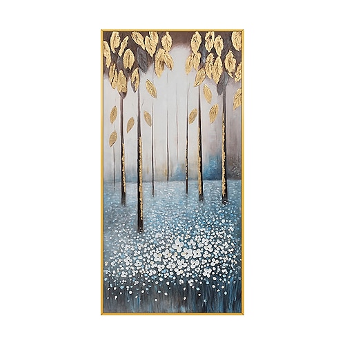 

Oil Painting Hand Painted Vertical Floral / Botanical Modern Rolled Canvas (No Frame)