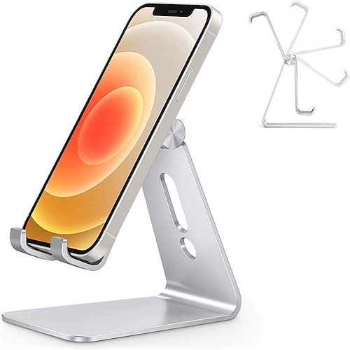 

Adjustable Cell Phone Stand Aluminum Desktop Phone Dock Holder Compatible with iPhone 13 12 11 Pro SE XR 8 Plus 7 Samsung Galaxy Google Pixel