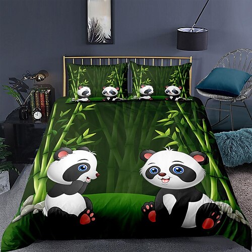 

Panda Duvet Cover Set Quilt Bedding Sets Comforter Cover,Queen/King Size/Twin/Single/(Include 1 Duvet Cover, 1 Or 2 Pillowcases Shams),Bing dwen dwen