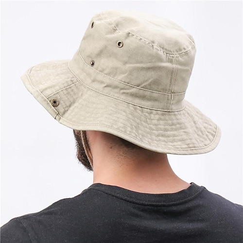 

Men's Women's Sun Hat Fishing Hat Hiking Hat Boonie hat Wide Brim Summer Outdoor UV Sun Protection Sunscreen UV Protection Breathable Hat Cotton Denim Blue Deep rice Back for Fishing Climbing Running