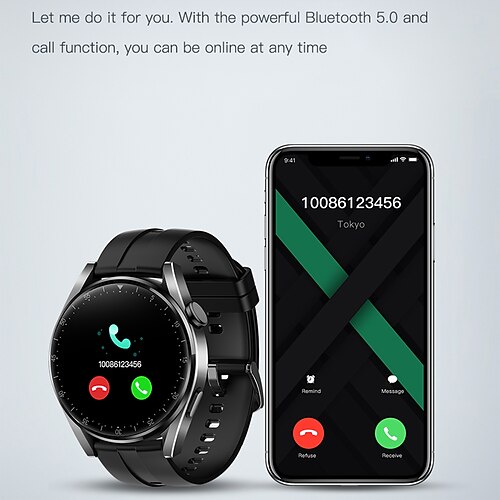 

UM95 Smart Watch 1.32 inch Smartwatch Fitness Running Watch Bluetooth Pedometer Call Reminder Sleep Tracker Compatible with Android iOS Women Men Hands-Free Calls Message Reminder Camera Control IP 67