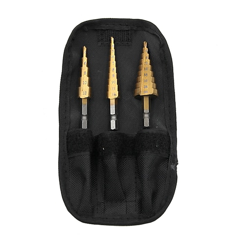 

Step Drill Bits Power Tools Wholesale Price 3pcs/set Metal Drilling HSS