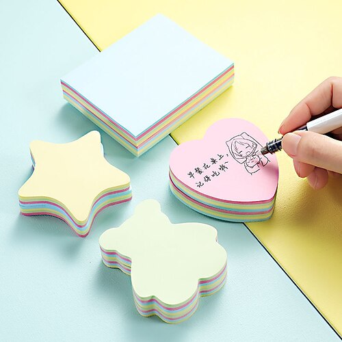 

10 pcs Sticky Notes 7.65 inch Colorful Paper Cute Self-adhesive Kawaii Post It Notes for School Office Student
