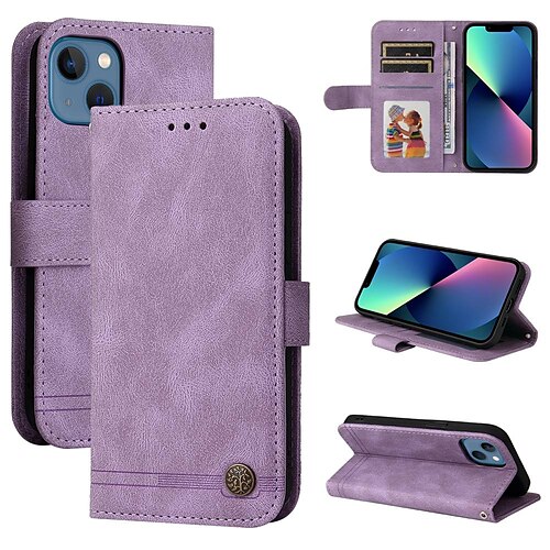 

Phone Case For Apple Wallet Card iPhone 13 Pro Max 12 Mini 11 X XR XS Max 8 7 Card Holder Flip Shockproof Solid Colored PU Leather