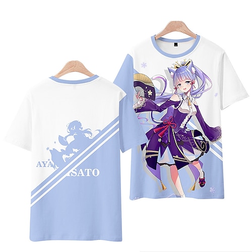 

Inspired by Genshin Impact Kamisato Ayaka T-shirt Cartoon 100% Polyester Anime Harajuku Graphic Kawaii T-shirt For Men's / Women's / Couple's