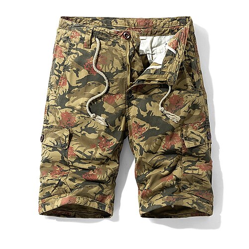 

Men's Classic Style Fashion Shorts Cargo Shorts Pocket Print Knee Length Pants Casual Daily Camouflage Cotton Blend Comfort Breathable Mid Waist Green Blue Khaki Yellow 31 32 34 36 38