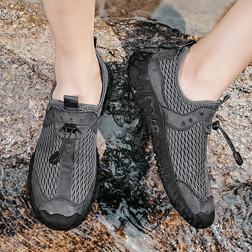 

Men's Sneakers Comfort Shoes Driving Shoes Sporty Casual Preppy Daily Outdoor Mesh PU Black Gray Color Block Spring Summer