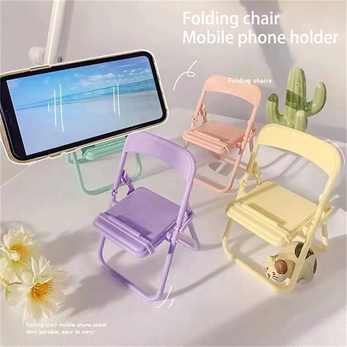 

Portable Mini Mobile Phone Stand Desktop Chair Stand 4 Color Adjustable Macaron Color Stand Foldable Shrink Decoration Decoratio