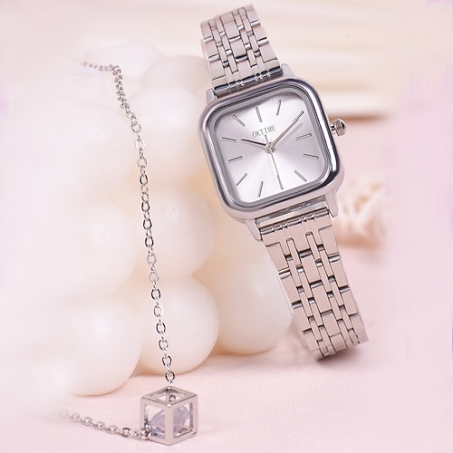 

Oktime Quartz Watch for Women Analog Quartz Stylish Minimalist Casual With Jewelry Metal Stainless Steel Creative / One Year