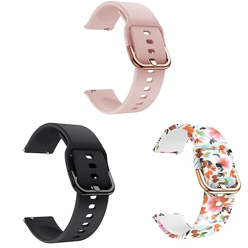 

3 PCS Smart Watch Band for Garmin Forerunner 55 245 645 Music Approach S42 S40 S12 Venu Sq 2 Music Plus Vivoactive 3 Music Vivomove 3 HR Luxe Style Sport 20mm Soft Silicone Smartwatch Strap