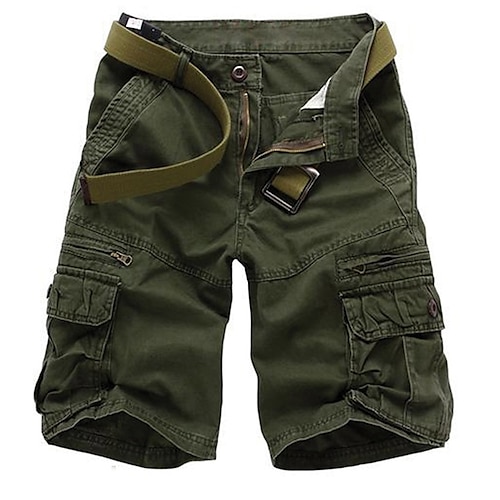 

Men's Cargo Shorts Work Shorts Multi Pocket Multiple Pockets Solid Color Breathable Soft Short Sports Outdoor Casual Daily Cotton Blend Fashion Streetwear ArmyGreen Black