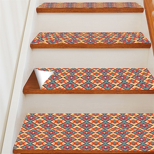 

Geometric Line Fabric Texture Wind Step Paste Household Non Slip Floor Paste Self-adhesive Stair Paste Step Paste