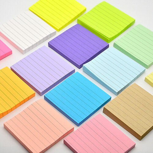 

5 pcs Sticky Notes 33 inch Colorful Paper Lined Cute Self-adhesive Post It Notes for School Office Student