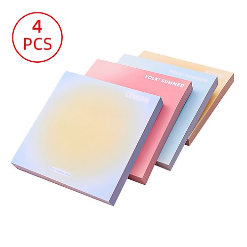 

4 pcs Sticky Notes 33 inch Colorful Paper Cute Self-adhesive Bright Colors Post It Notes for School Office Business