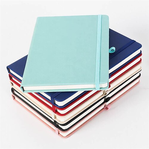 

Leather Notebook Notebook Lined A5 5.8×8.3 Inch Simplicity PU SoftCover Classsic 200 Pages Notebook for School Office Business