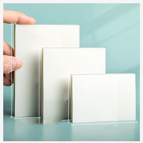 

3 pcs Transparent Sticky Notes Clear Sticky Notes 5.17.6 inch Transparent White PET Waterproof Translucent Self-adhesive Post It Notes for School Office Student