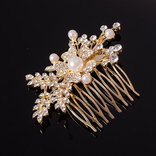 

Hair Combs Headdress Headpiece Alloy Wedding Special Occasion Wedding With Imitation Pearl Headpiece Headwear