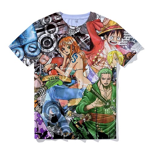 

Inspired by One Piece Nami T-shirt Cartoon 100% Polyester Anime Harajuku Graphic Kawaii T-shirt For Men's / Women's / Couple's