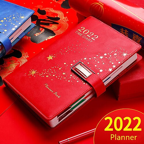 

2022 Daily Weekly Monthly Planner A5 5.8×8.3 Inch Classic PU Hardcover Agenda Monthly Tabs Planner 400 Pages for School Office Business