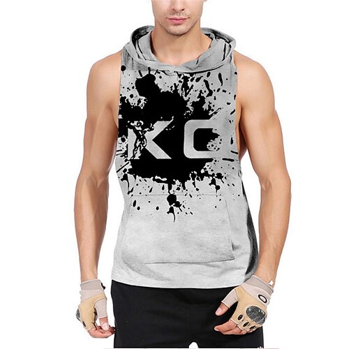 

Men's Hoodie Graphic Letter Print Sports Outdoor Sports Weekend 3D Print Casual Designer Hoodies Sweatshirts Gray
