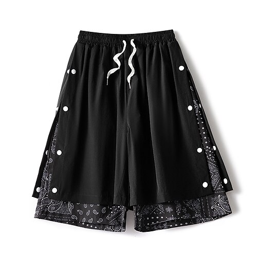 

Men's Streetwear Athleisure Baggy Shorts Baggy 3D Print Print Short Pants Casual Daily Inelastic Character Sports Mid Waist Black Grey M L XL XXL 3XL