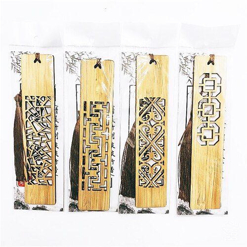 

Wood Bookmark Geometrical Creative Pagination Mark Wood Retro Aesthetic Chinese Style Bookmark for Student Women Gifts 1430.2 inch