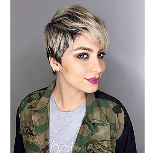 

Synthetic Wig Straight Pixie Cut Machine Made Wig Short A1 Synthetic Hair Women's Cosplay Party Fashion Blonde Black / Party / Evening / Daily