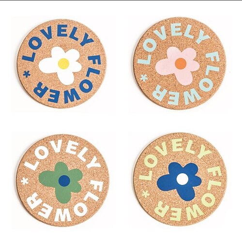 

Coasters for Drinks Placemats Placemat Table Mats Cork Base Marble Surface Cups Place Mats for Home Decor