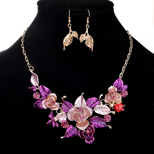 

1pack Bridal Jewelry Sets Earrings Set For Women's Wedding Gift Alloy Classic Flower