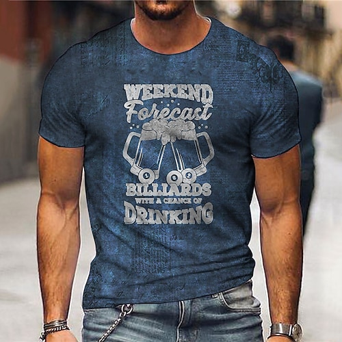 

Men's Unisex T shirt 3D Print Graphic Prints Beer Crew Neck Street Daily Print Short Sleeve Tops Casual Designer Big and Tall Papa T Shirts Blue / Summer