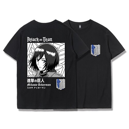 

Inspired by Attack on Titan Eren Jaeger Mikasa Ackerman Levi·Ackerman Cosplay Costume T-shirt 100% Polyester Pattern Harajuku Graphic Kawaii T-shirt For Men's / Women's / Couple's